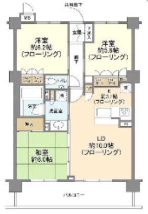 コンフォートパレス六町 間取り図