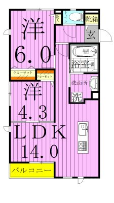 ラシーネ椿 203号室 間取り
