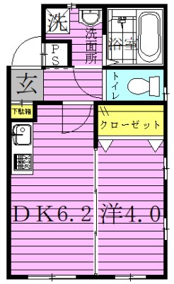 レーヴ 105号室 間取り