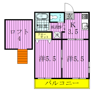 フォレストヒルズ中金杉 106号室 間取り