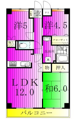グランディス新八柱 403号室 間取り