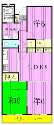 第2野々下マンション 106号室 間取り