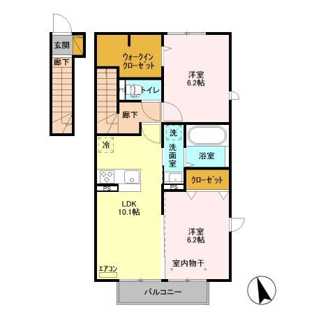 ローズヒル 201号室 間取り