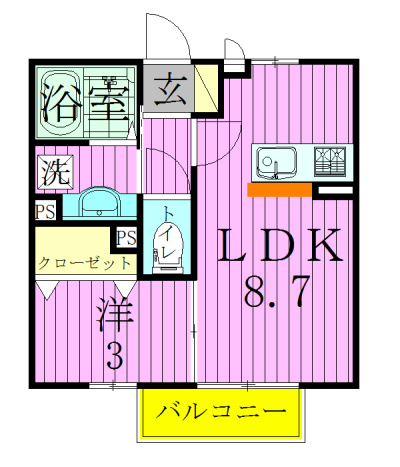 ハイブリッジⅢ 102号室 間取り