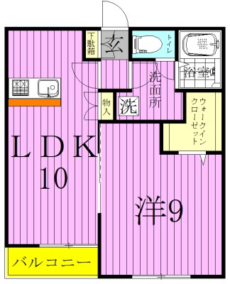 カームハイツ 202号室 間取り