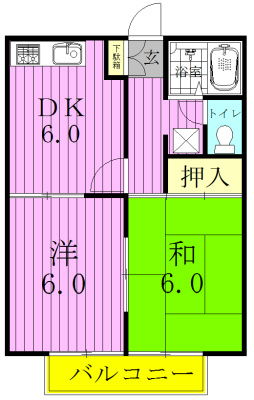 日暮ハイツ 202号室 間取り