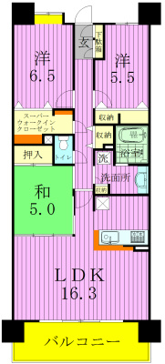 レジディア東松戸 105号室 間取り