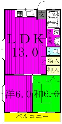 クレセントコーポⅡ 106号室 間取り