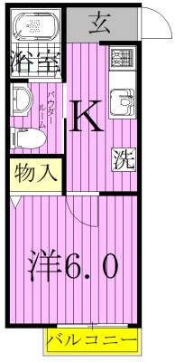 ドムス六実 205号室 間取り