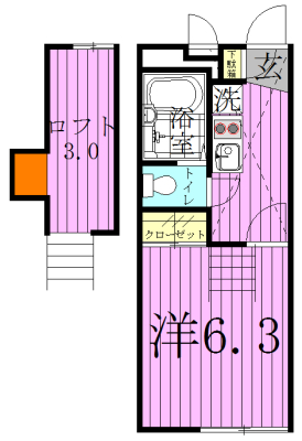 フェリオ柏 106号室 間取り