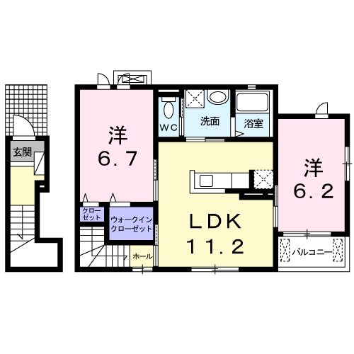 シーブレス 202号室 間取り