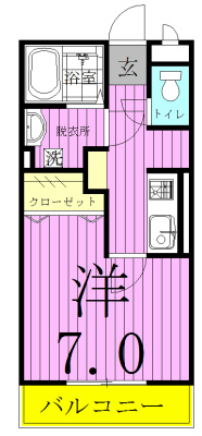 ウェルズ 303号室 間取り