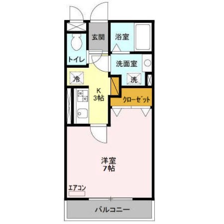ウェルズ 303号室 間取り