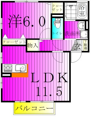 フルール・ロメリア 201号室 間取り