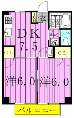 ヴィレッヂM 105号室 間取り