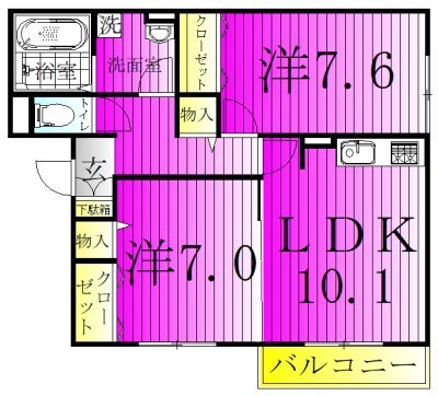 ステラ前ヶ崎 303号室 間取り