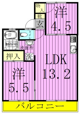 ハイム南流山Ａ 102号室 間取り