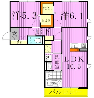 ベリーナ 201号室 間取り