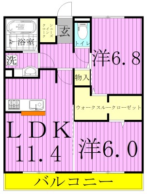 イデアーレ 202号室 間取り