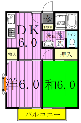 サントビーヒルズＣ 202号室 間取り