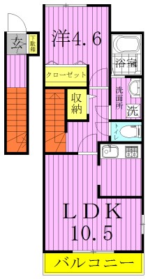 ブランジュ南逆井 203号室 間取り