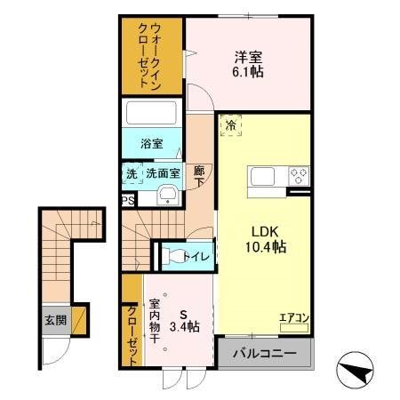 サイドガーデン南増尾　B棟  202号室 間取り