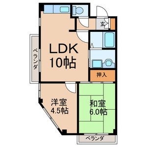 戸部コーポ 201号室 間取り