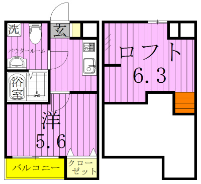 クレスト松戸 201号室 間取り