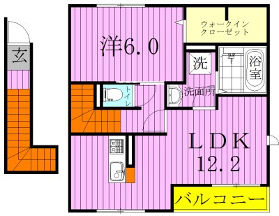 クスメット 201号室 間取り