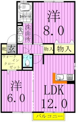 セジュール・ヤノ 201号室 間取り