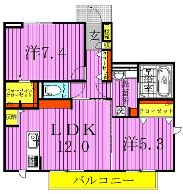 ブリエⅢ 105号室 間取り