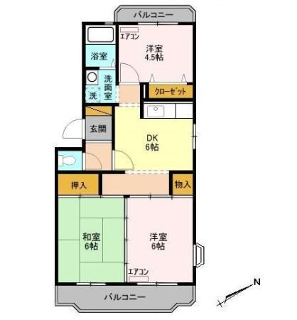 第二パールメゾン染谷 301号室 間取り