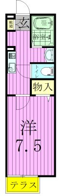 プルミエコート 103号室 間取り