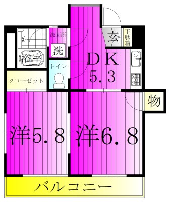 ニューパレス馬橋 203号室 間取り