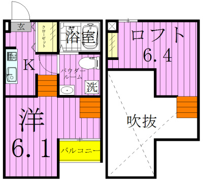 uno新松戸 203号室 間取り