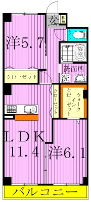 メゾンアイリス 202号室 間取り