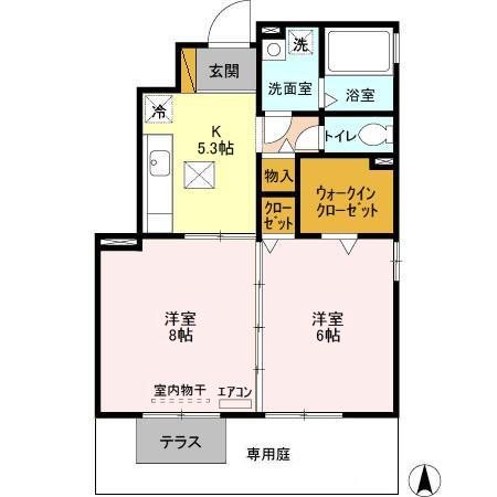 グリーンヴィラ　カラビナ　Ｂ 101号室 間取り
