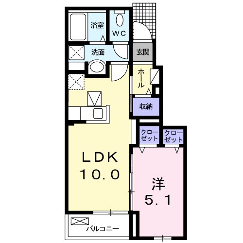 パークＳ 104号室 間取り