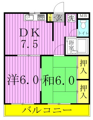 ランドフォレスト柏 202号室 間取り