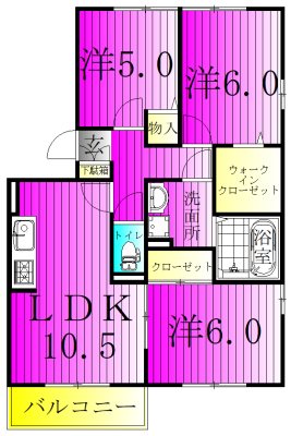 ラ・ミラージュ 101号室 間取り