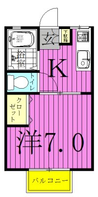 すわハイツ６番館 102号室 間取り