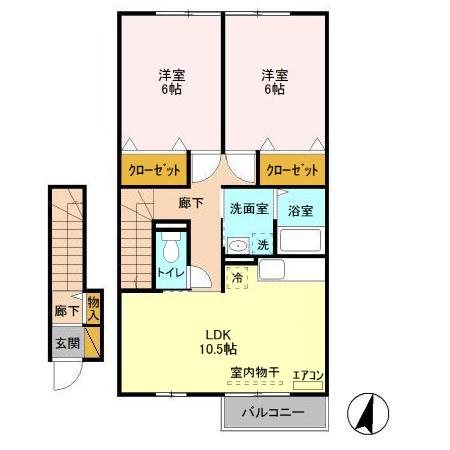 ジュネス 202号室 間取り