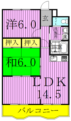 グリーンハイム水辺 301号室 間取り