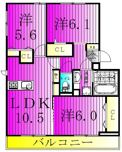 メルヴェイユおおたかの森Ⅱ 間取り