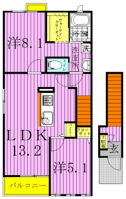 コロランテ・ティA 203号室 間取り