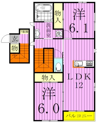グランフォレスト 203号室 間取り