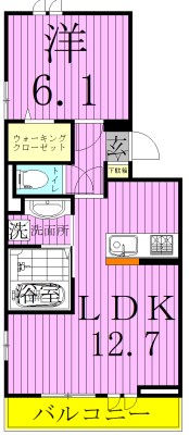 シゴーニュ 205号室 間取り