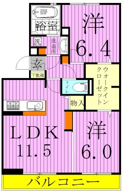 シゴーニュ 303号室 間取り