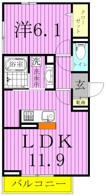 フォレストヴィラ 201号室 間取り