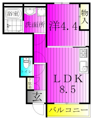 レジデンス 102号室 間取り